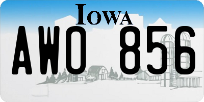 IA license plate AWO856