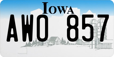IA license plate AWO857