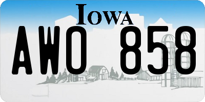 IA license plate AWO858