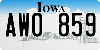 IA license plate AWO859