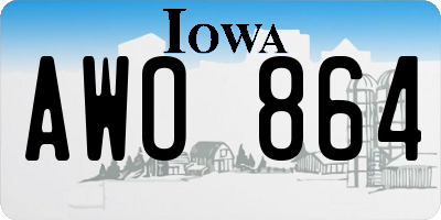 IA license plate AWO864