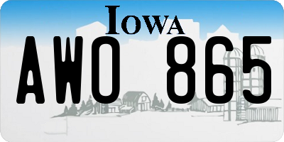 IA license plate AWO865
