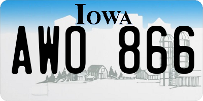 IA license plate AWO866