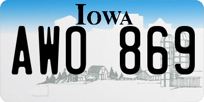IA license plate AWO869