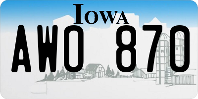 IA license plate AWO870