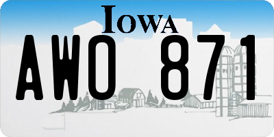 IA license plate AWO871