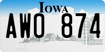 IA license plate AWO874