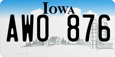 IA license plate AWO876