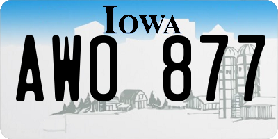 IA license plate AWO877