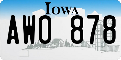 IA license plate AWO878