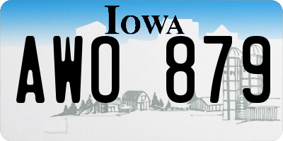 IA license plate AWO879