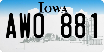 IA license plate AWO881