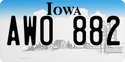 IA license plate AWO882