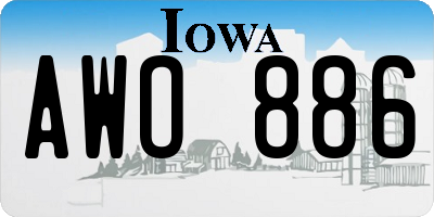 IA license plate AWO886