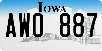 IA license plate AWO887