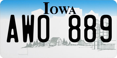 IA license plate AWO889