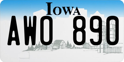 IA license plate AWO890
