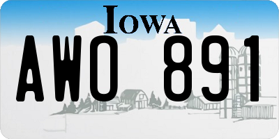 IA license plate AWO891