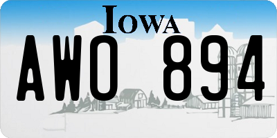 IA license plate AWO894