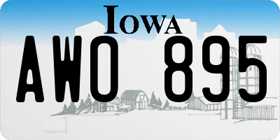 IA license plate AWO895