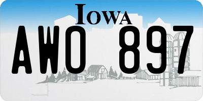 IA license plate AWO897