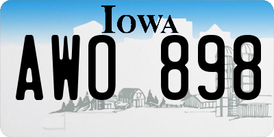 IA license plate AWO898
