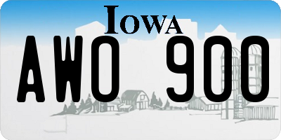 IA license plate AWO900