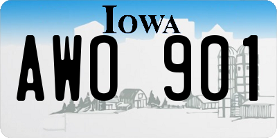 IA license plate AWO901