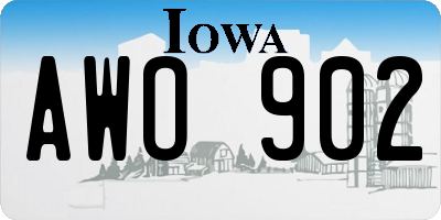 IA license plate AWO902