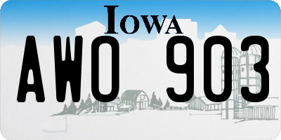 IA license plate AWO903
