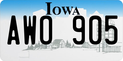 IA license plate AWO905
