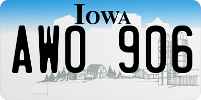 IA license plate AWO906