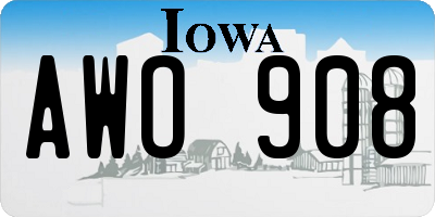 IA license plate AWO908