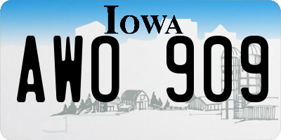 IA license plate AWO909
