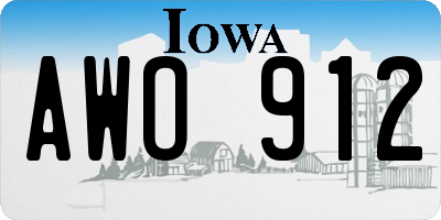 IA license plate AWO912