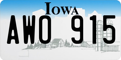 IA license plate AWO915