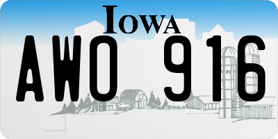 IA license plate AWO916