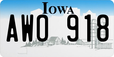IA license plate AWO918