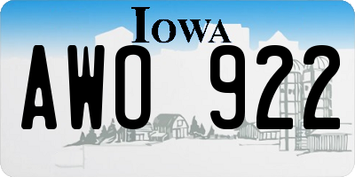 IA license plate AWO922