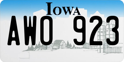 IA license plate AWO923