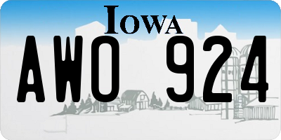 IA license plate AWO924
