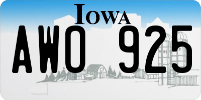 IA license plate AWO925