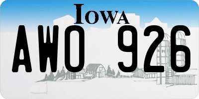 IA license plate AWO926