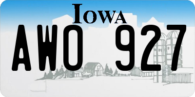 IA license plate AWO927