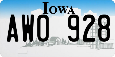 IA license plate AWO928