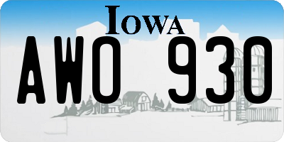 IA license plate AWO930