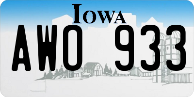 IA license plate AWO933