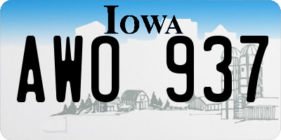 IA license plate AWO937