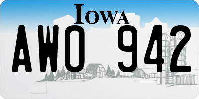 IA license plate AWO942