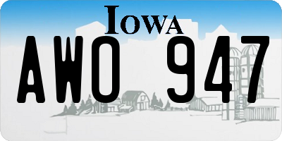 IA license plate AWO947